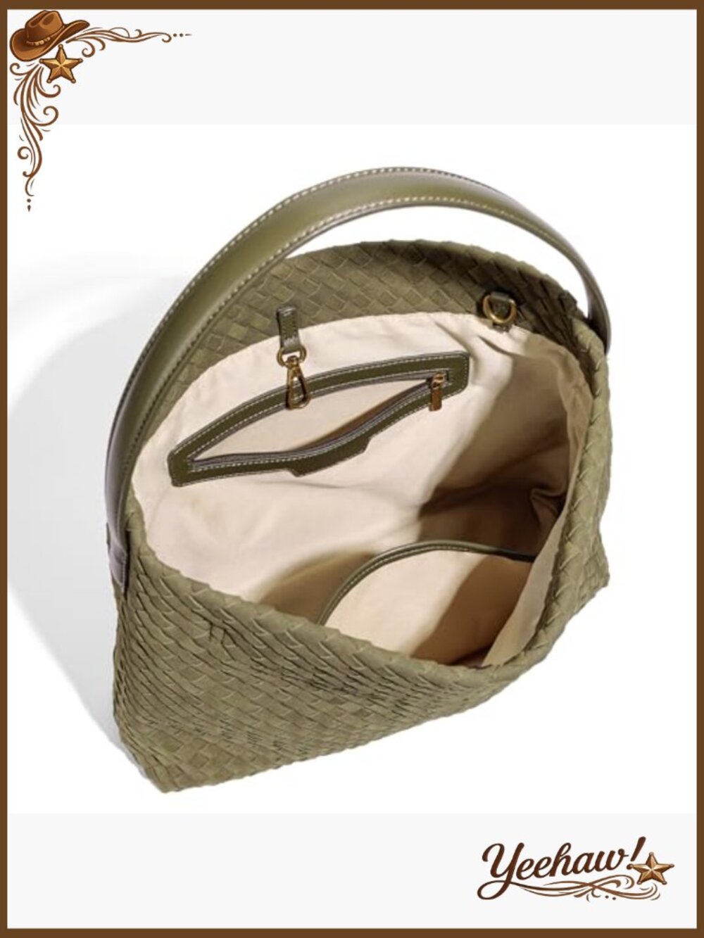 Woven Hobo Shoulder Bag Crossbody Purse Tote - Picture 5 of 7